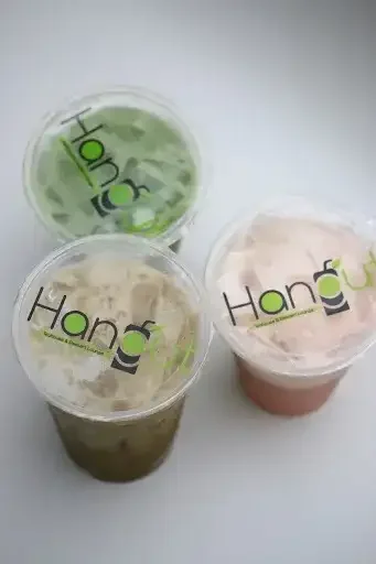 Bubble tea drink in a glass